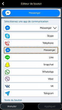 Intégrez votre app de communication préférée : WhatsApp, Messenger, Skype...